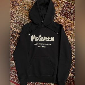 ALEXANDER MCQUEEN HOODIE BLACK/IVORY Size medium